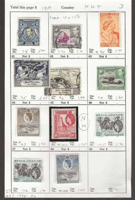 KENYA, UGANDA & TANGANYIKA...Sc #78/108...M & U...1938/54...11 Diff...SCV $19.50