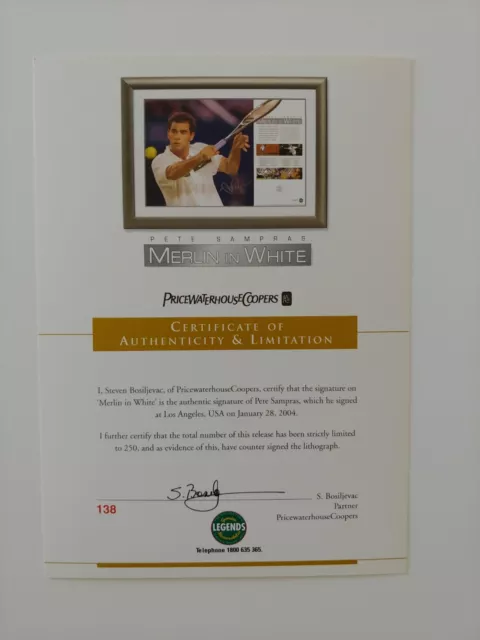 Pete Sampras  Merlin In White  Hand Signed Limited Edition Print 2