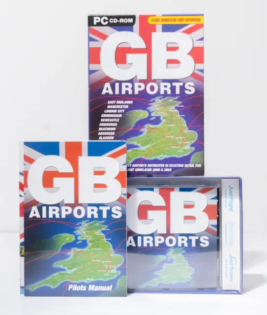 Just Flight GB Airports for MS Flight Simulator 2000/2 boxed PC game - SAFE POST