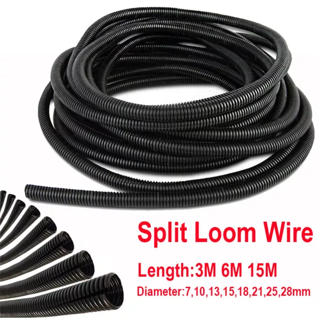7mm 10 13 25 18 15 28mm Split Wire Spiral Conduit Tube Cable Tidy Flexible Cover