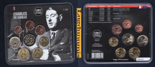 France 2020 BU FDC Coffret Charles de Gaulle 500 exemplaires  8 pièces France