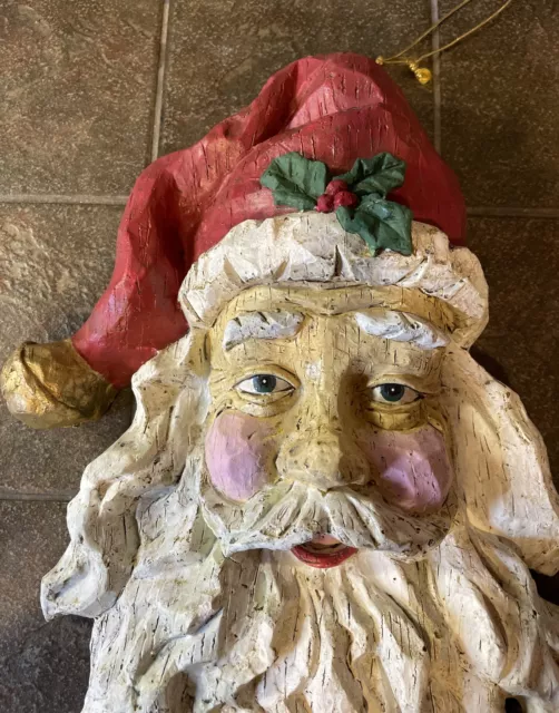 Santa Head Wall/Door Hang Large Decor Piece-Resin 15.5” X 9.5” X 2.75” 2