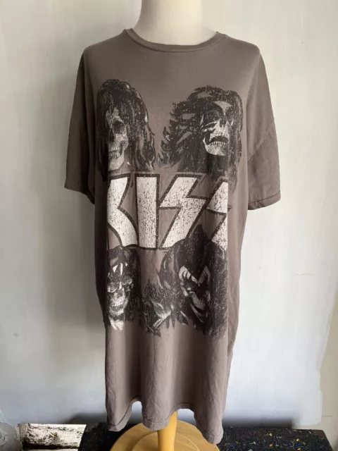 KISS (2023) Official Women's Band Makeup Skull Faces Tunic T-Shirt Plus Size 1X