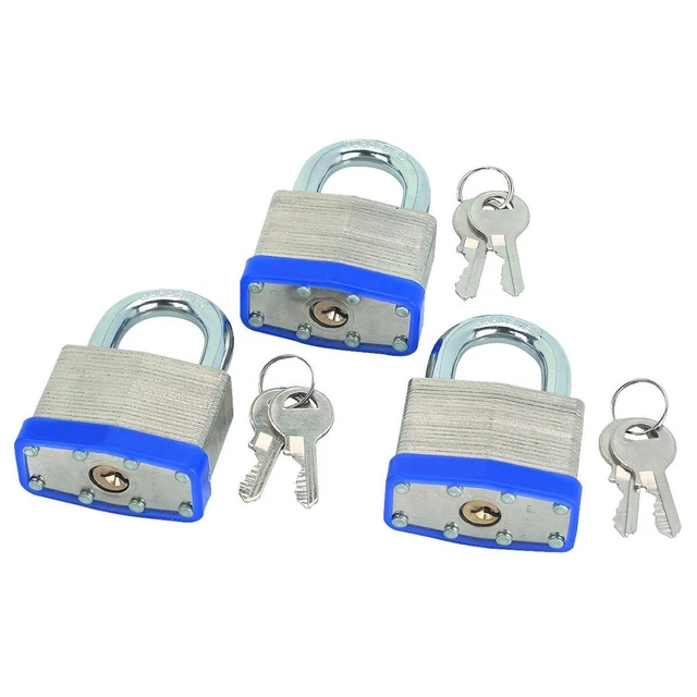 HFTBRAND 2 in. Keyed-Alike Padlocks, 3 Pack 40605