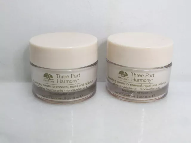 Origins Three Part Harmony Nourishing Cream For Renewal 0.5 Oz Lot Of 2