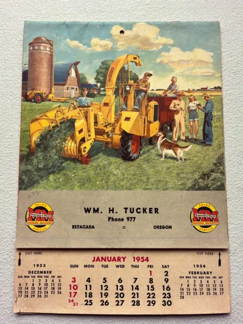Vintage 1954 MM Minneapolis Moline Tractor Color Sales Brochure Calendar