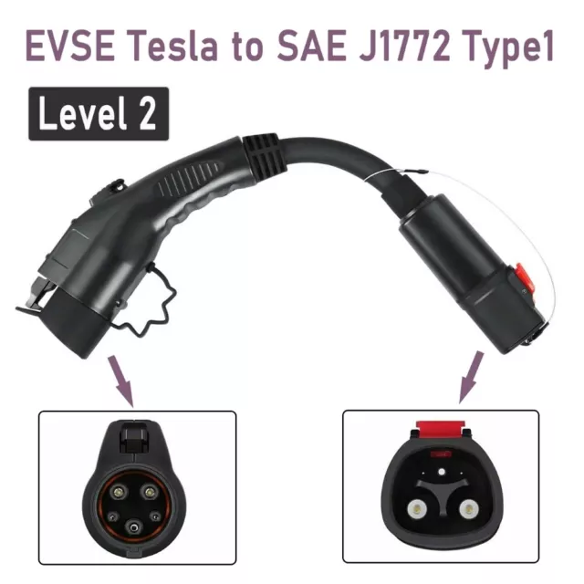 EVSE Tesla to SAE J1772 Type1 40A Level 2 EV Charger Adapter For Tesla Model