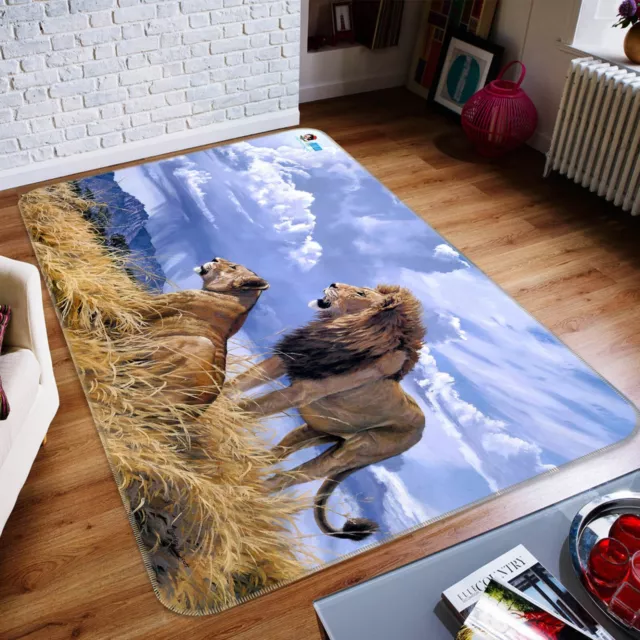 3D Hand Drawn Lion Grass NBC1164 Game Rug Mat Elegant Photo Carpet Mat Fay 2023