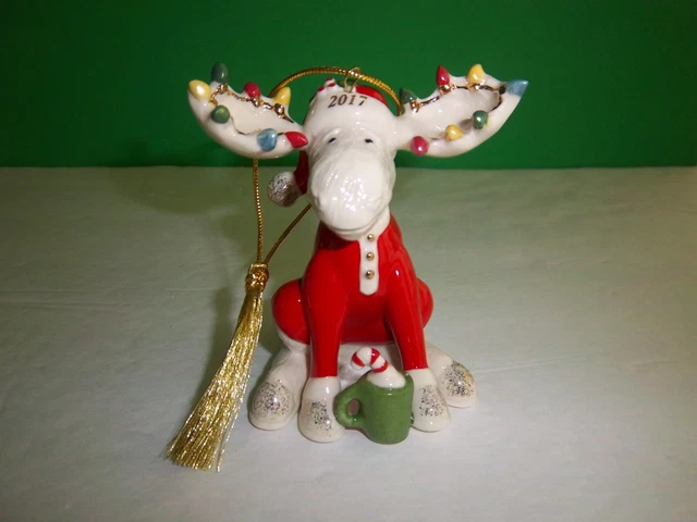Lenox – Marcel the Bedtime Moose 2017 Ornament - New-in-Box