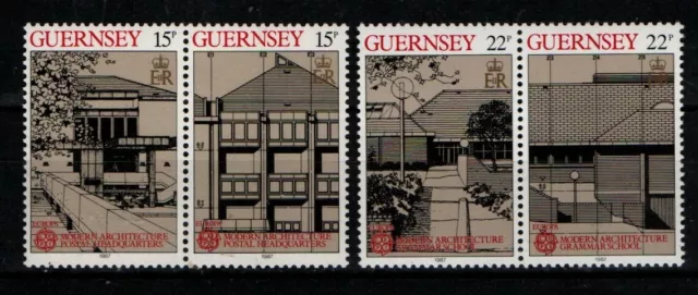 GB Guernsey 1987 Europa Modern Architecture joined pairs MNH