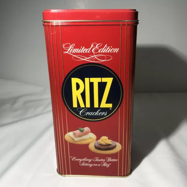 Vintage Empty 1986 Nabisco Ritz Cracker Square Tin Canister Limited Edition