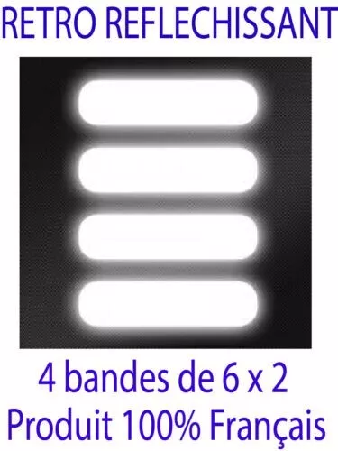 lot de 4 Stickers bandes Autocollant Rétro-Réfléchissant casque Voiture Moto ...