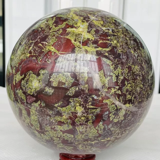 3400g Natural dragon blood stone quartz sphere crystal ball reiki healing