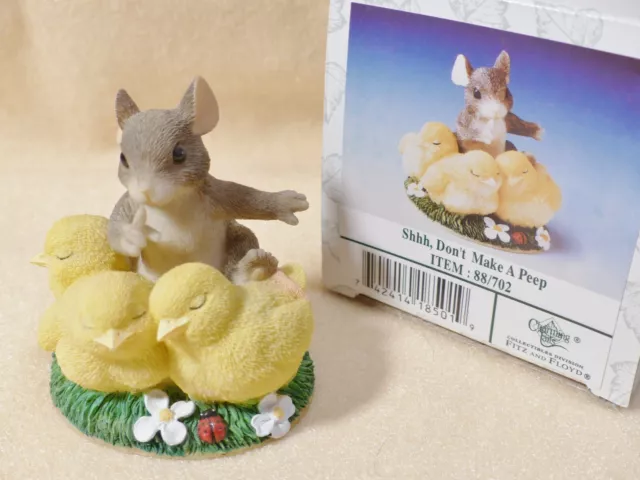 Charming Tails Mouse Figurine Shhh Don’t Make a Peep 88/702 Mouse and Chicks Fig