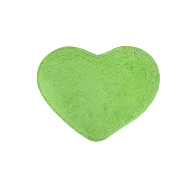 Alfombra antideslizante reposapiés esponjosa para sofá alfombras de piel sintética en forma de corazón de área verde
