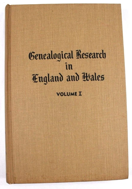 Généalogie Recherche En Angleterre & Galles Vol 1 1967 Histoire Famille Arbres
