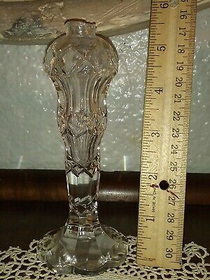 Antique 1900 heavy cut glass crystal salt shaker tall art deco shakers