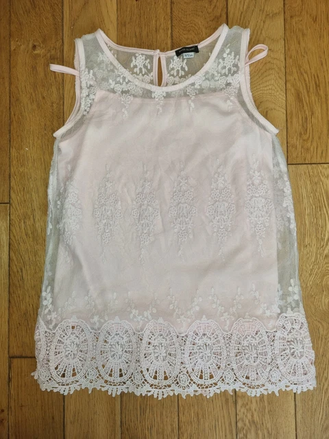 *River Island* Splendide Ragazze Rosa Puro Emeroed Floreale All'uncinetto Estate