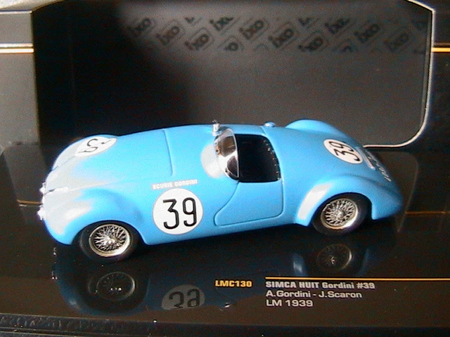 Miniature Simca Gordini N°39 – Vainqueur 24h Du Mans 1939 – Paradcar 1/43 Rare