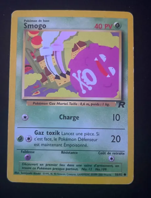 Carte Pokémon - SMOGO 51/102 - Commune Set de Base-  Wizards-  ÉDITION 1 - FR