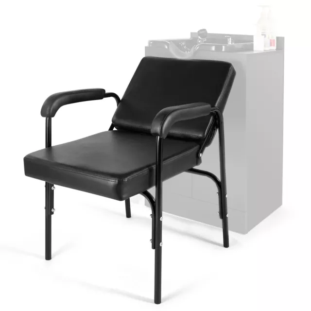 Black Recliner Barber Chair Shampoo Styling Hair Spa Beauty Salon Equipment