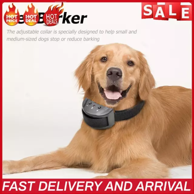 Bark Stop Shock Collar Adjustable Pet Anti Barking Device for Small Medium Dogs