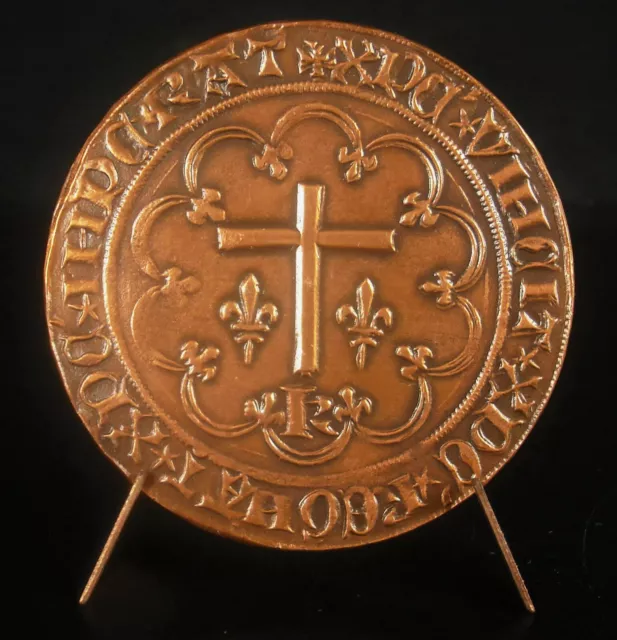 Médaille Rex Francorum Carolus Roi France Charles salut refr 1971 num 164/500