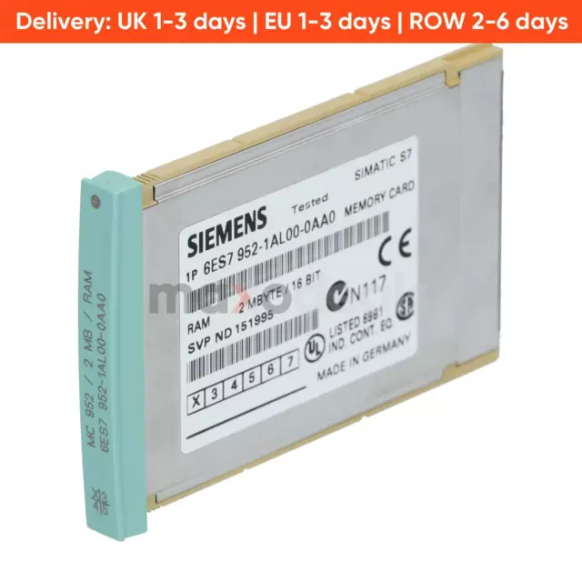 Siemens 6ES7952-1AL00-0AA0 SIMATIC S7 RAM Memory Card 2MB Used UMP