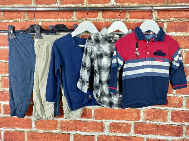 BABY BOY BUNDLE AGE 12-18 MONTHS BLUEZOO GAP etc POLO SHIRT JUMPER TROUSERS 86CM
