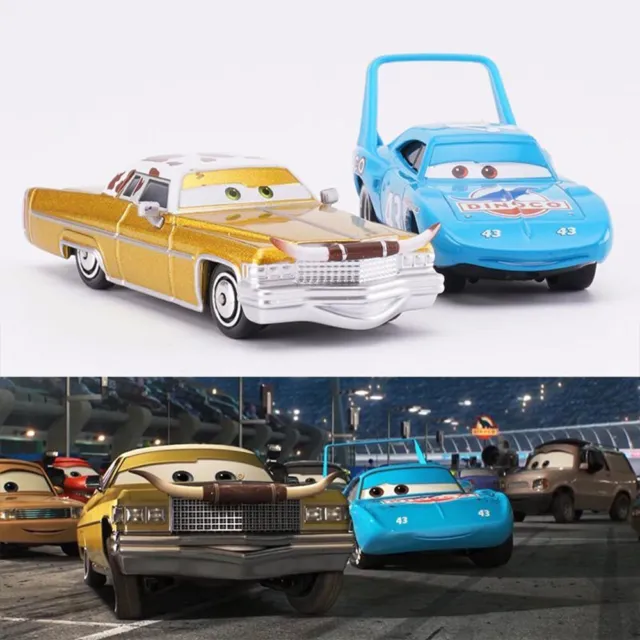 2PACK Disney Pixar Cars No.43 DiNOco The King & Tex Dinoco Diecast Toy Cars 1/55