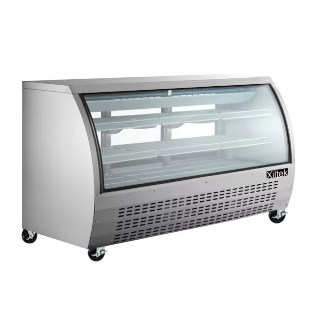 NEW 82" DELI CASE STAINLESS GLASS REFRIGERATOR DISPLAY CASE Bakery Pastry MEAT