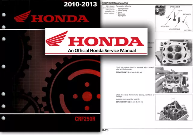 Honda CRF250R Manuale Assistenza Officina CRF 250 R 2010 2011 2012 2013 Negozio Riparazioni