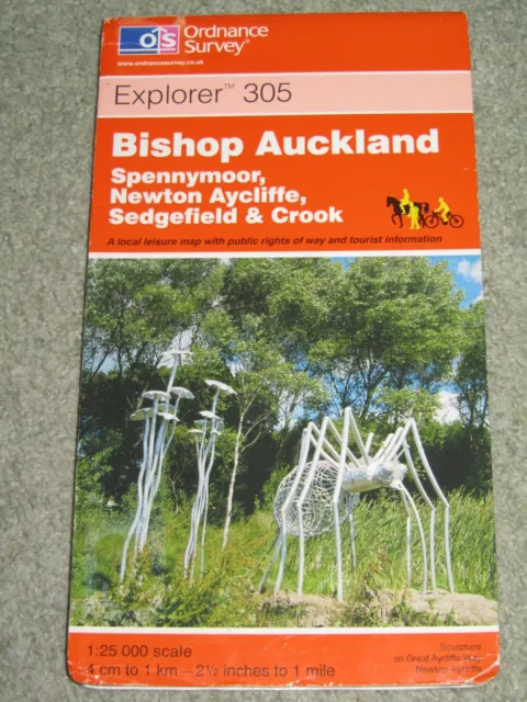 Ordnance Survey Explorer 1:25,000: Sheet 305 Bishop Auckland - 2001 edn.