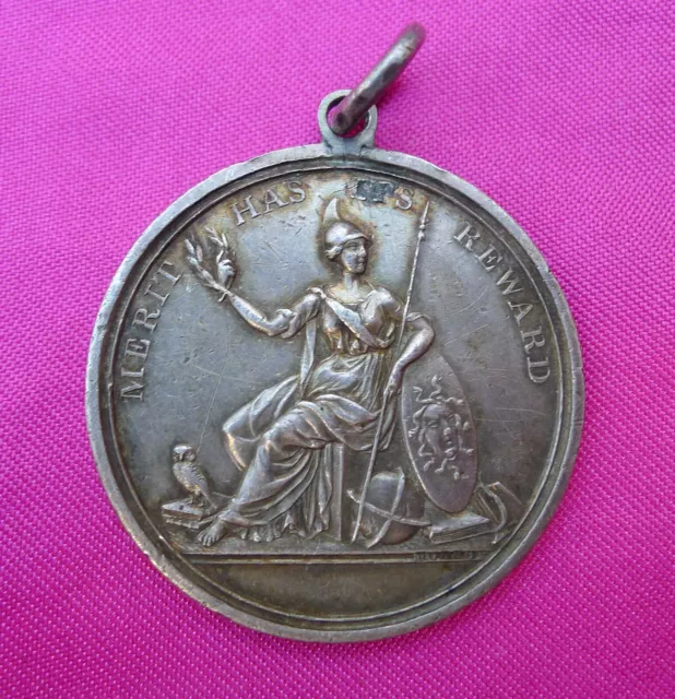 Silver Mid 19Th Century Irish Ulster School Prize Medal Merit Has Its Reward Owl