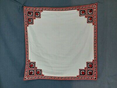 Antique Textile Balkan Macedonian Hand embroidered Tablecloth 94 cm x 94 cm