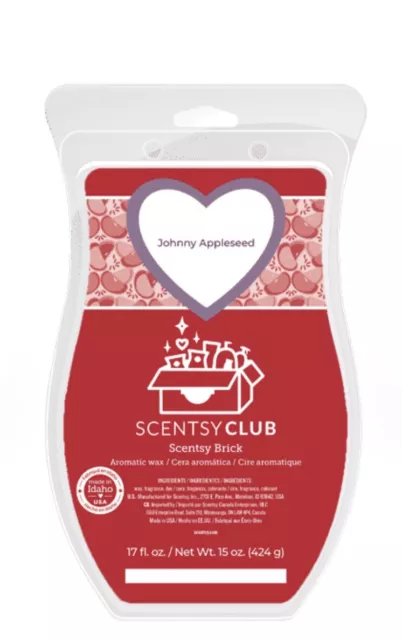 Scentsy Brick 17 Fl Oz Johnny Appleseed NEW Huge Wax Brick