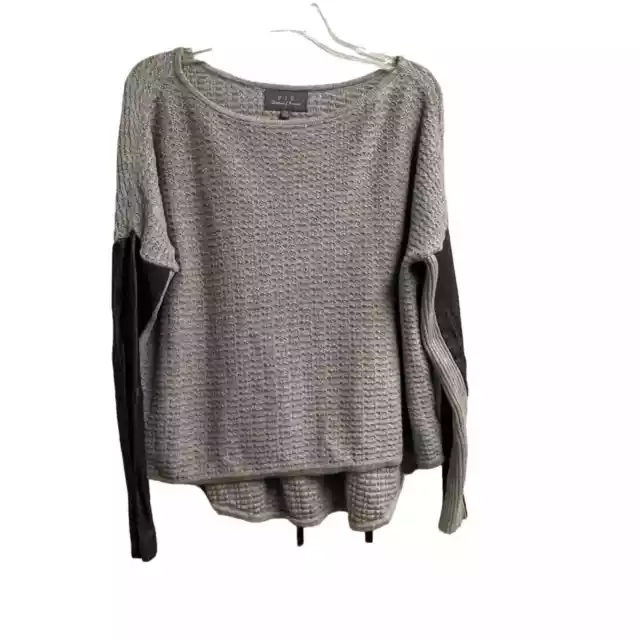 PJK Patterson J. Kincaid Cashmere blend sweater with leather details Small