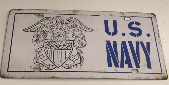 Vintage US NAVY License Plate  Old Original