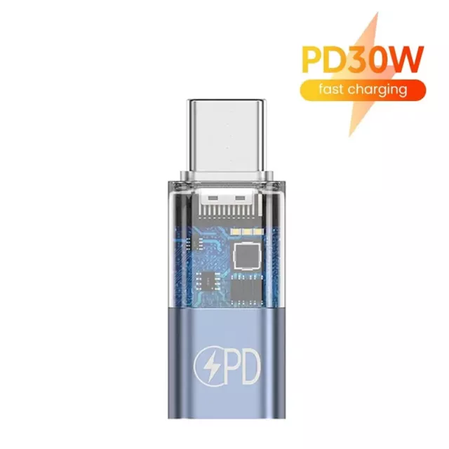 PD 30w type C à 8 broches LED adaptateur de charge rapide pour Apple iPhone 15