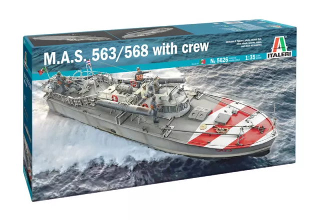 M.A.S. MAS 563/568 Boat With Crew 1:35 Plastic Model Kit 5626 ITALERI