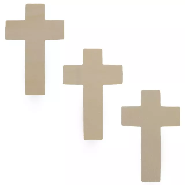 3 Unfinished Wooden Cross Shapes Cutouts DIY Crafts 4.25 Inches