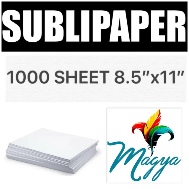 Transfer Paper for Dye Sublimation inks 1000 Sheets 8.5"x11"