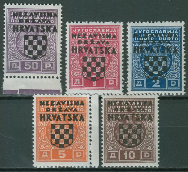 Kroatien Portomarken Überdrucke 1941 Mi.Nr. 1-5 postfrisch Mi.Wert 50 € (B311)