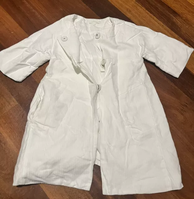 Girls size 4, Chloe, White lined cotton jacket, FUC