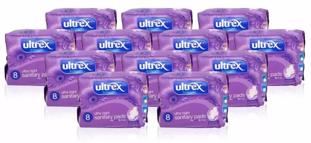 Ultrex Sanitary Pads Night 12 Pack Offer (96 Pads)