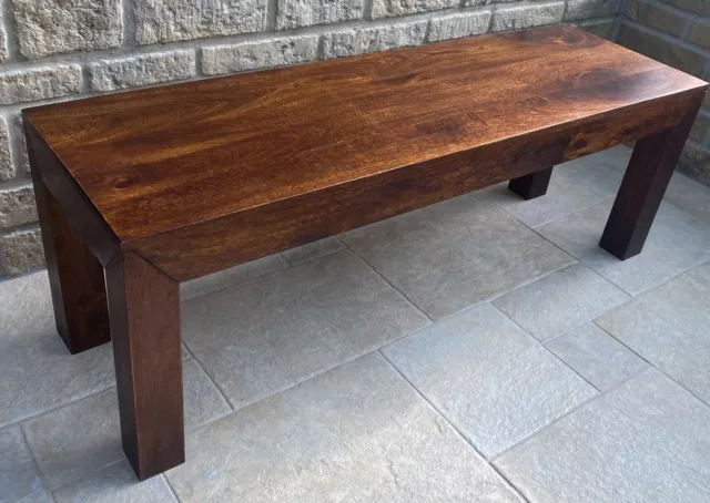 Dark Solid Mango Wood 130cm Bench or Side Table