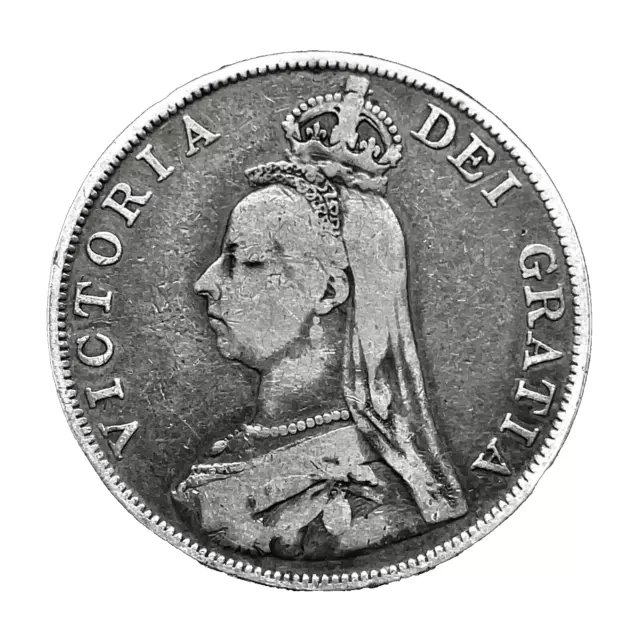 Great Britain 1889 JUBILEE Head Queen VICTORIA Double Florin Silver Coin KM#763