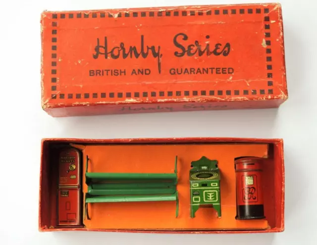 HORNBY SERIE 1932 O STÄRKE VERPACKT WEISSBLECH EISENBAHN ZUBEHÖR SET Nr. 3