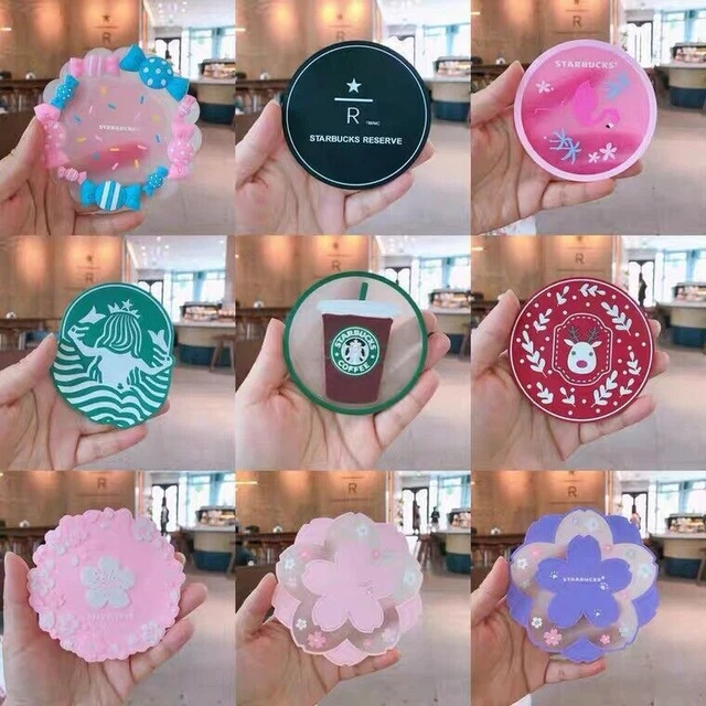NEW Starbucks Glass Cup Coffee Mugs Coaster Sakura Silica gel Insulation Pad Mat