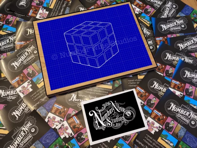 Rubix Cube Blueprint Artwork Print, limited number, artist signed. Rare